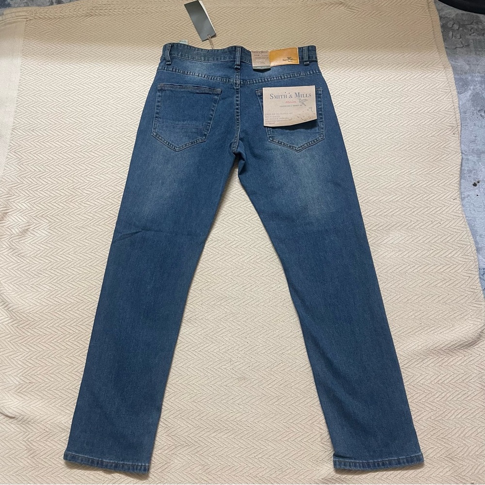 SMITH Men's Straight Fit Denim Jeans - Classic Blue - Picture 1 of 8
